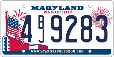 MD license plate 4BJ9283