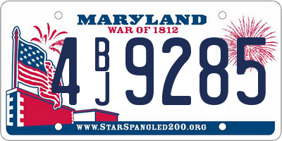 MD license plate 4BJ9285