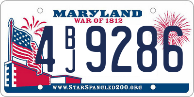 MD license plate 4BJ9286
