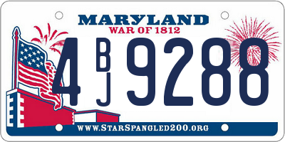MD license plate 4BJ9288