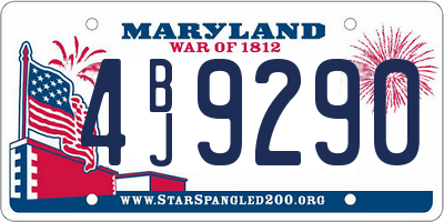 MD license plate 4BJ9290
