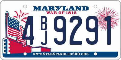 MD license plate 4BJ9291