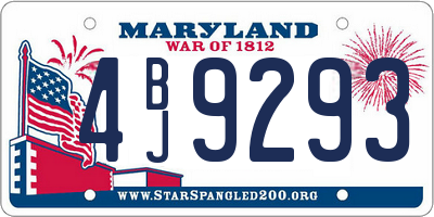 MD license plate 4BJ9293