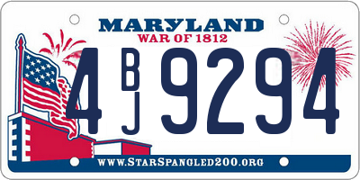 MD license plate 4BJ9294