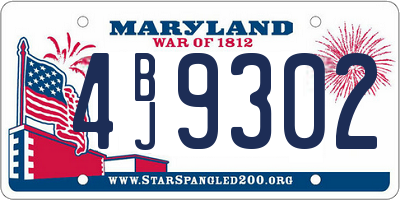 MD license plate 4BJ9302