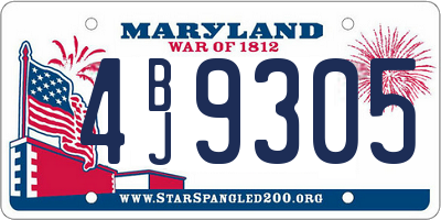 MD license plate 4BJ9305