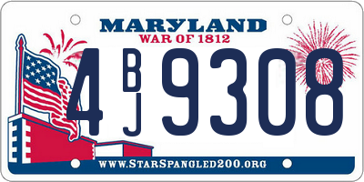 MD license plate 4BJ9308