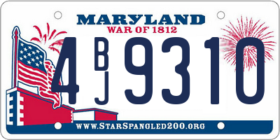 MD license plate 4BJ9310