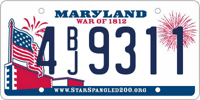 MD license plate 4BJ9311