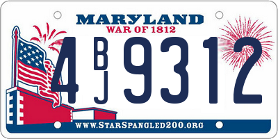 MD license plate 4BJ9312