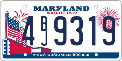MD license plate 4BJ9319