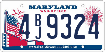 MD license plate 4BJ9324