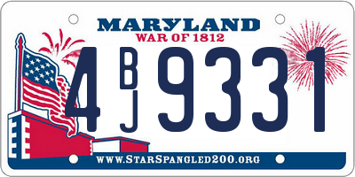 MD license plate 4BJ9331