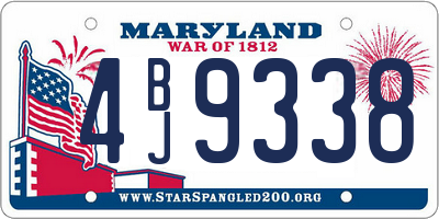 MD license plate 4BJ9338