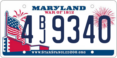 MD license plate 4BJ9340