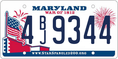 MD license plate 4BJ9344