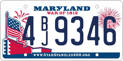 MD license plate 4BJ9346