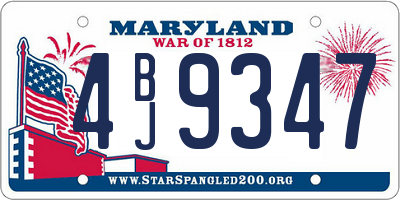 MD license plate 4BJ9347
