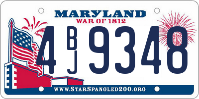 MD license plate 4BJ9348