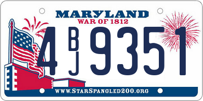 MD license plate 4BJ9351