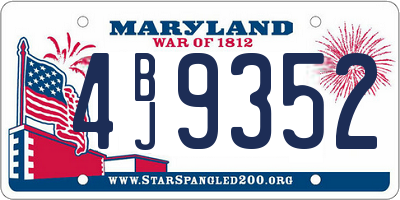 MD license plate 4BJ9352
