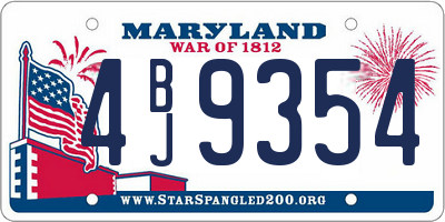 MD license plate 4BJ9354