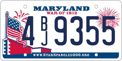MD license plate 4BJ9355