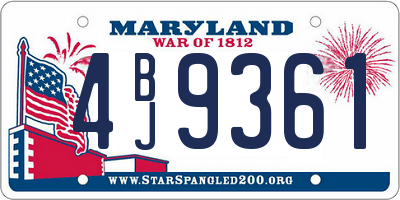 MD license plate 4BJ9361