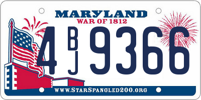 MD license plate 4BJ9366