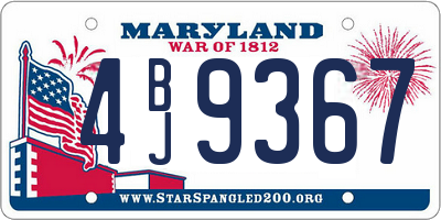 MD license plate 4BJ9367