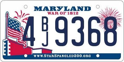 MD license plate 4BJ9368