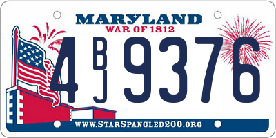MD license plate 4BJ9376