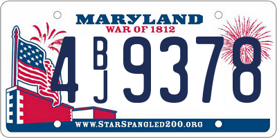 MD license plate 4BJ9378