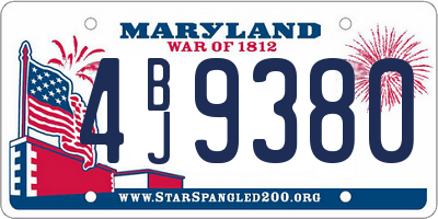 MD license plate 4BJ9380