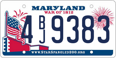 MD license plate 4BJ9383