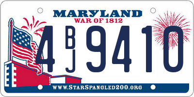 MD license plate 4BJ9410