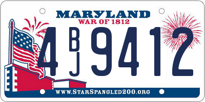 MD license plate 4BJ9412