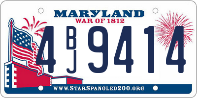 MD license plate 4BJ9414