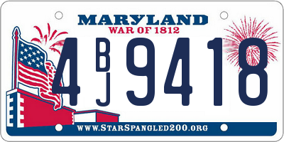 MD license plate 4BJ9418