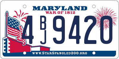 MD license plate 4BJ9420