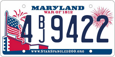 MD license plate 4BJ9422