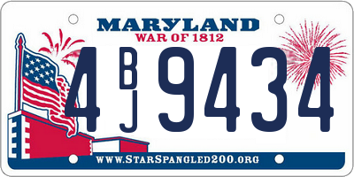 MD license plate 4BJ9434