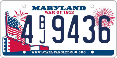 MD license plate 4BJ9436