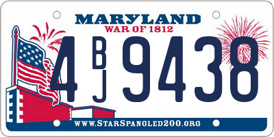 MD license plate 4BJ9438