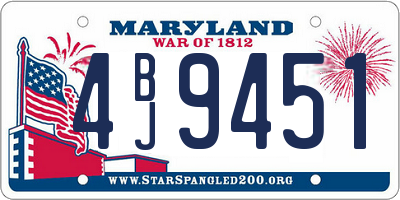 MD license plate 4BJ9451