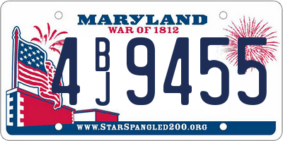 MD license plate 4BJ9455