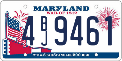 MD license plate 4BJ9461