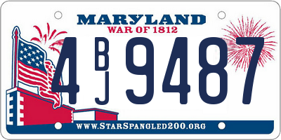 MD license plate 4BJ9487