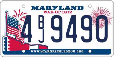 MD license plate 4BJ9490