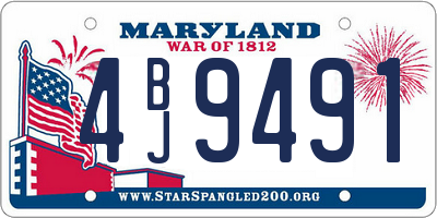 MD license plate 4BJ9491